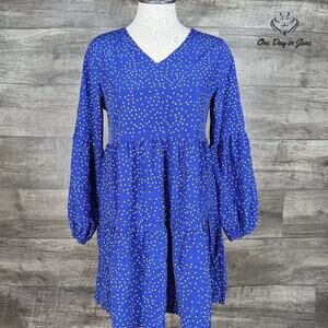 Romwe V Neck Long Bubble Sleeve Mini Dress Size M